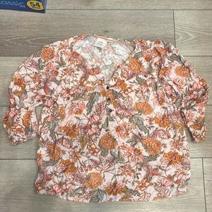 Knox Rose Floral Print Top size Large